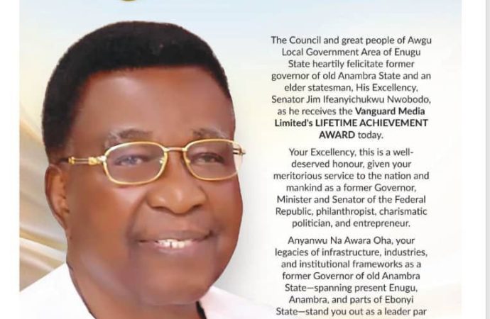 Okolo Hails Nwobodo as Vanguard Honours Former Anambra Governor with Lifetime Achievement Award — Akelicious