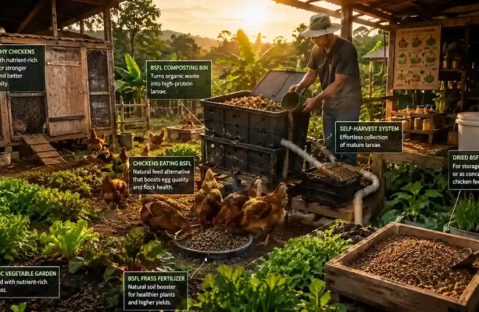 Black Soldier Fly Farming for Chicken Feed: Setup, Costs & Feeding Guide