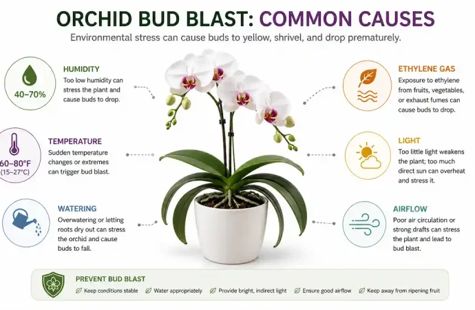 Orchid Bud Blast: 9 Hidden Reasons Buds Fall Off Before Blooming (+ Fixes That Work)