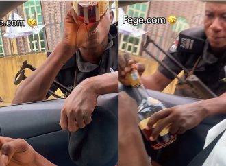 Viral Video Shows Armed Nigerian Police Officer Allegedly Drinking Hennessy While on Duty — Akelicious